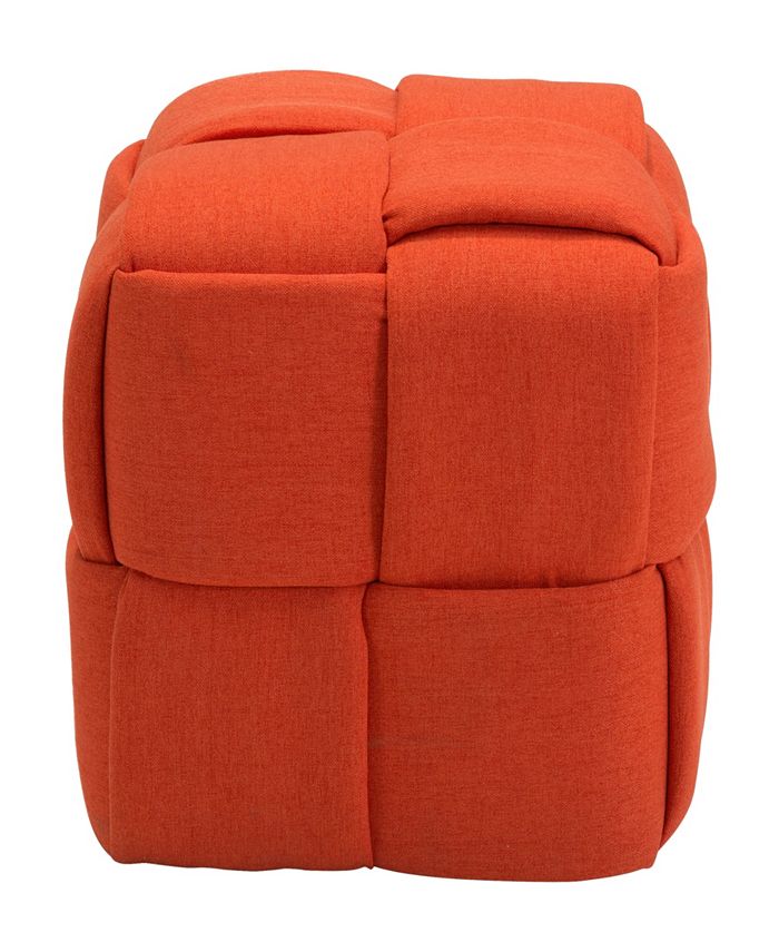 Zuo 20" Polyester Checks Weave Square Ottoman Stool & Reviews