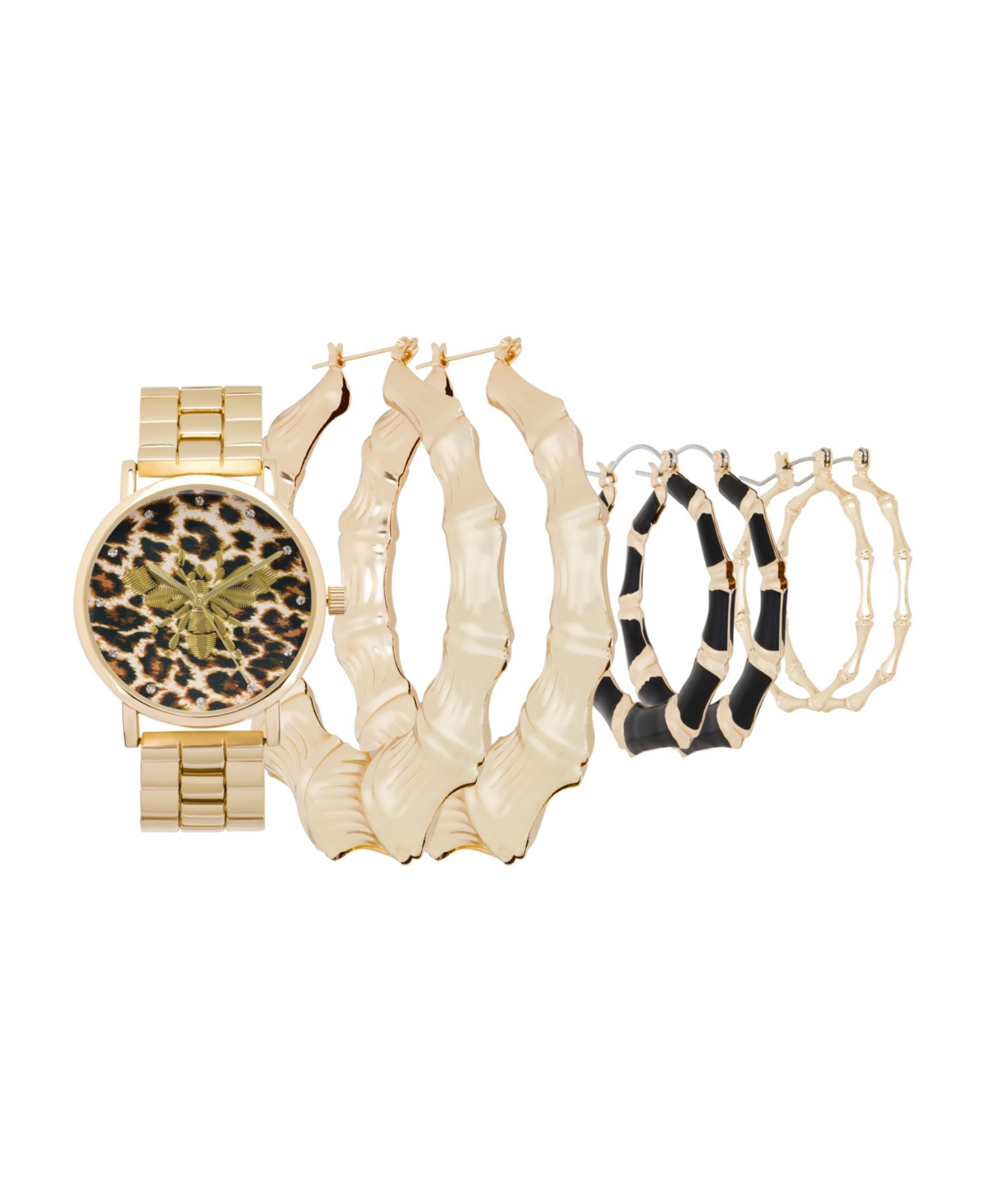 Rocawear Women's 3d Bee Analog Shiny Gold-tone Bracelet Watch 40mm