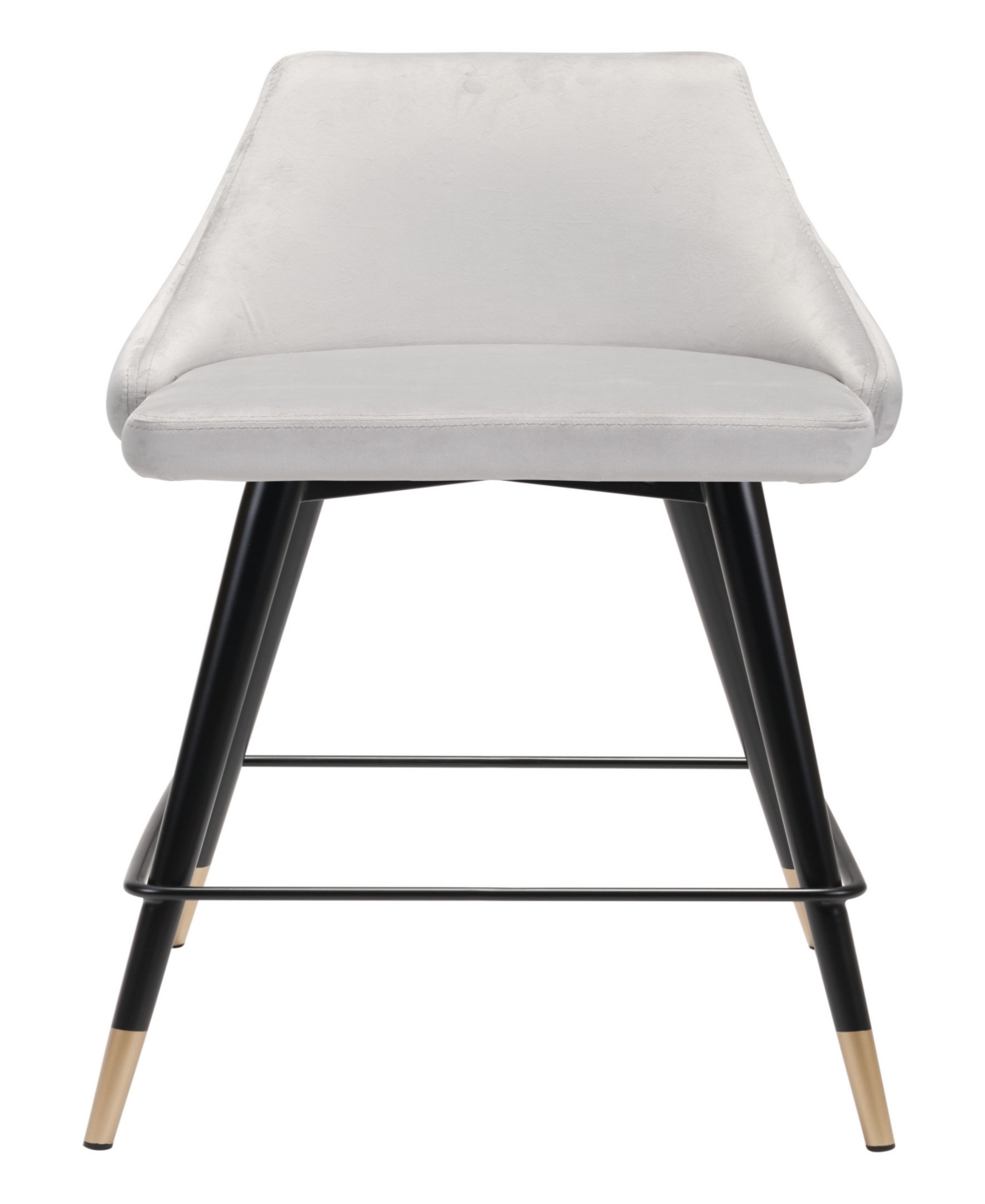 Zuo Steel, Polyester Piccolo Pencil Legs Counter Chair - Black and Gold