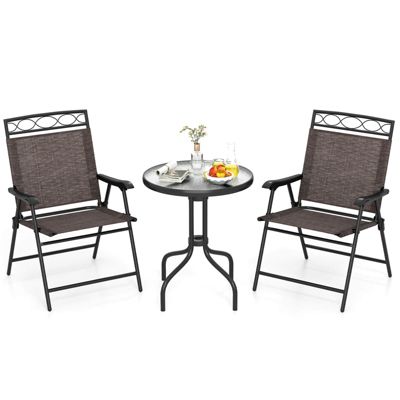 3 PCS Bistro Conversation Patio Pub Dining Set