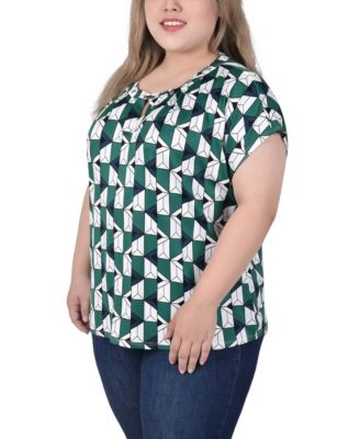 Plus Size Extended Sleeve Top with Grommets