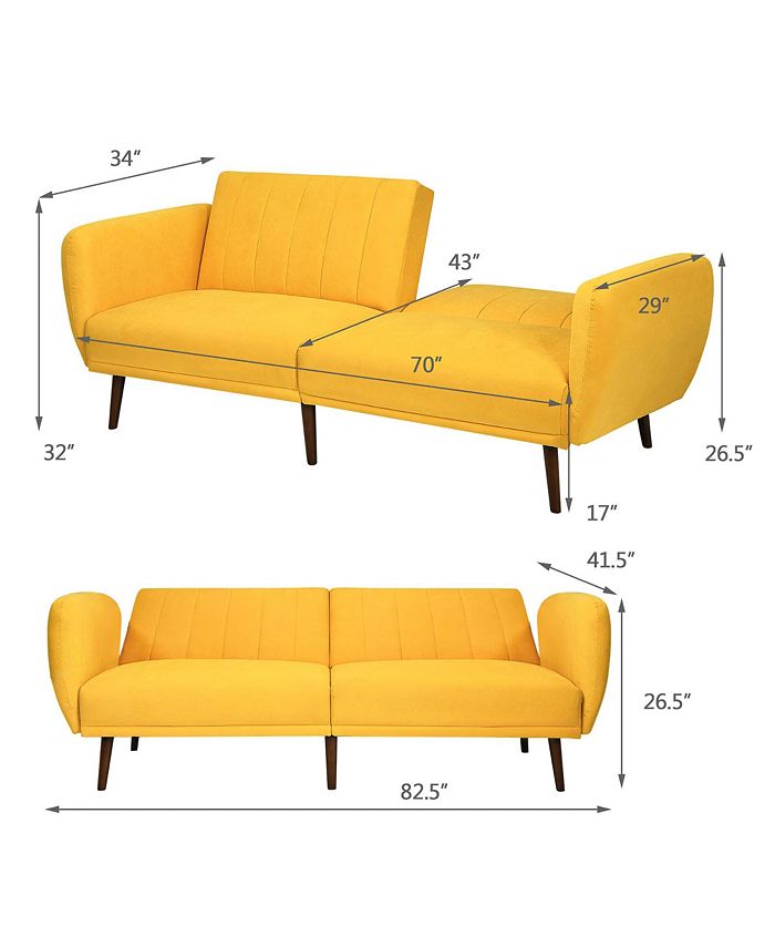 Costway Convertible Futon Sofa Bed Adjustable Couch Sleeper Macy's