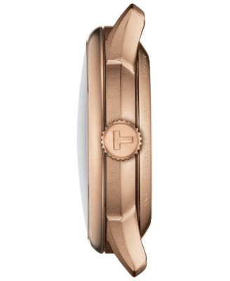 Women's Swiss Automatic Chemin des Tourelles Powermatic 80 White Leather Strap Watch 34mm