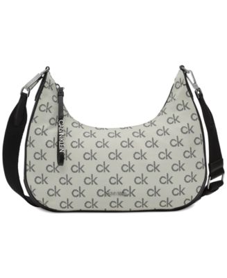 Calvin Klein Clay Large Top Zipper Denim Jacquard Signature