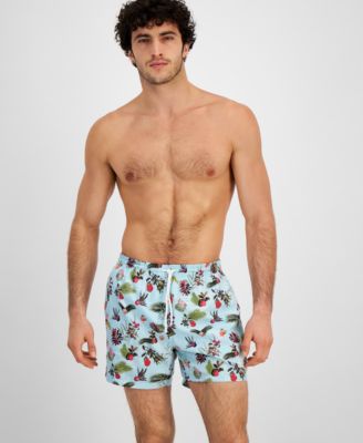 Hugo Boss - Men's 5" Piranha Tropical Print Drawstring Swim Trunks