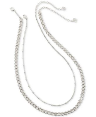 Kendra Scott - Rhodium-Plated 2-Pc. Set Link & Snake Chain Necklaces