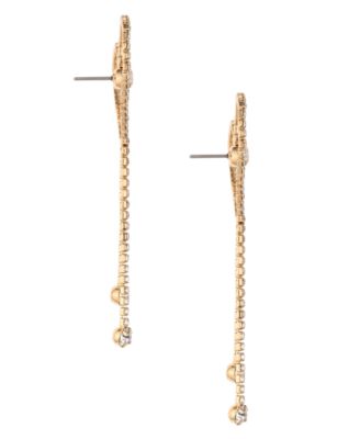 18K Gold Plated Heart Dangle Earrings