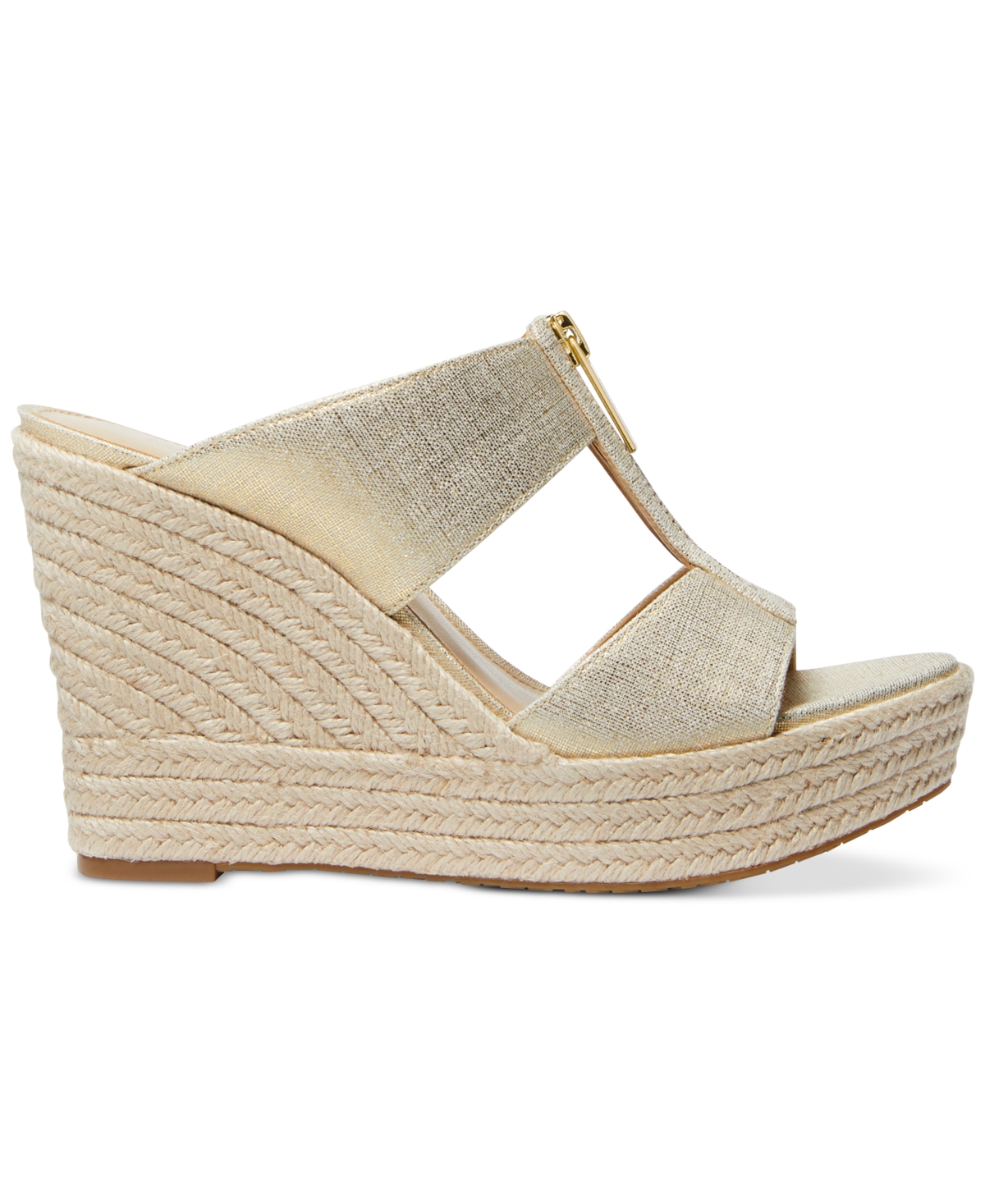 Michael Kors Michael  Women's Bradley Espadrille Platform Wedge Sandals In Gold