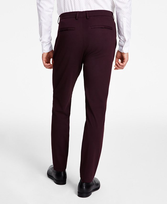 Calvin Klein Men's Slim-Fit Stretch Solid Knit Suit Pants - Macy's