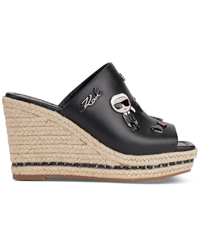 KARL LAGERFELD PARIS Women's Corissa Pins Espadrille Platform Wedge