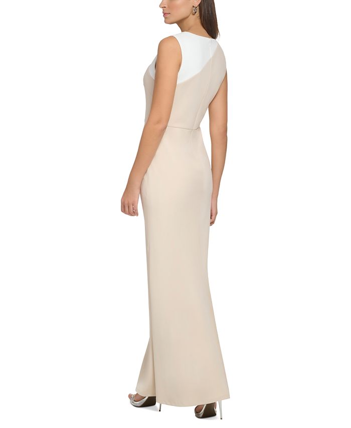 DKNY Women's Colorblocked Cowlneck Sleeveless Gown - Macy's