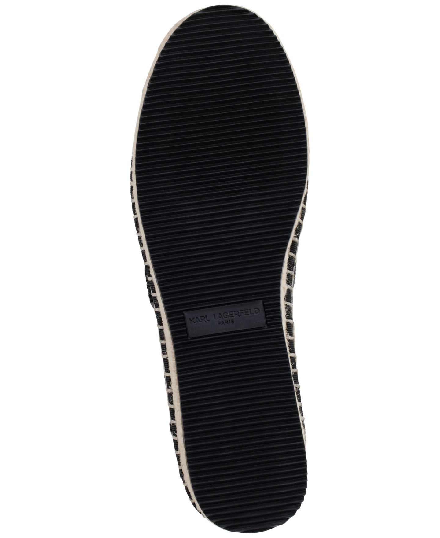 Женские балетки KARL LAGERFELD PARIS Michaela Embellished Slip-On Espadrille Flats, цвет: Чёрный — фото 5