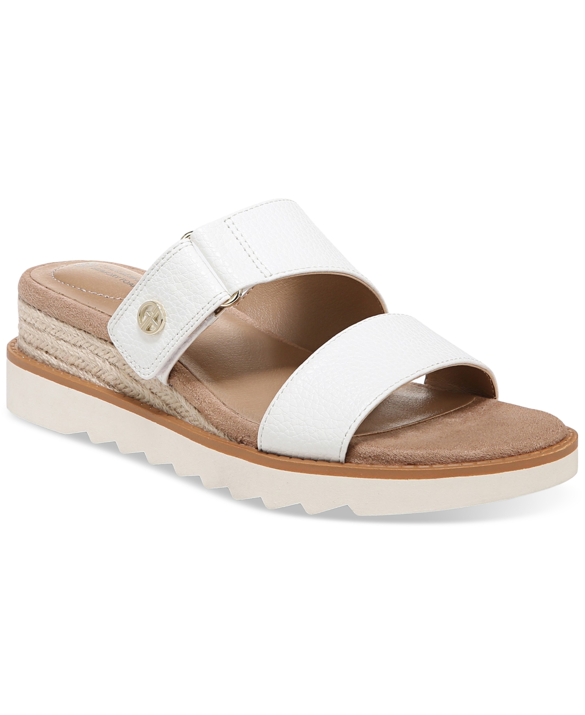 Women's Bryerr Memory Foam Double Band Wedge Sandals, Created for Macy's - Ivory