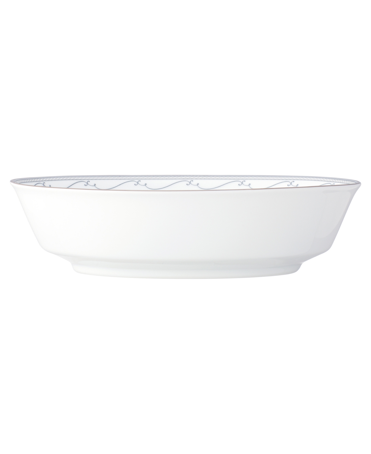 Noritake Satin Flourish Oval Vegetable Bowl In White