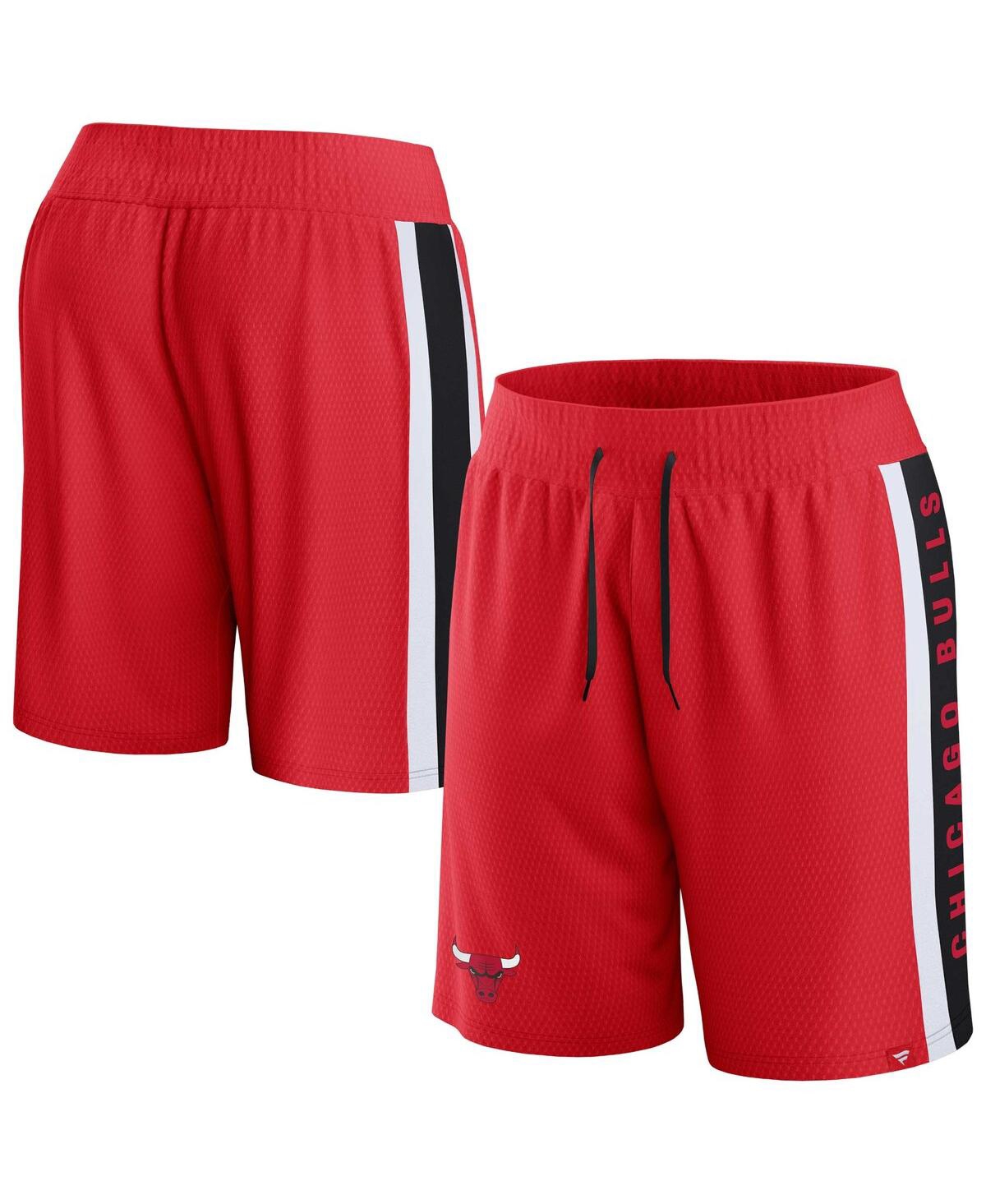 Shop Fanatics Men's  Red Chicago Bulls Referee Iconic Mesh Shorts