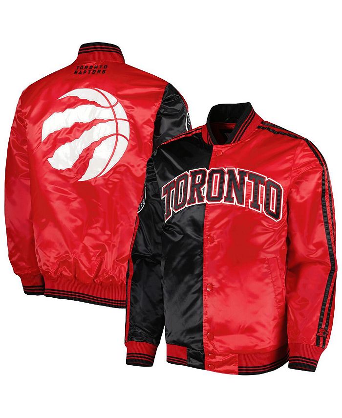 Starter Black/Red Toronto Raptors Fast Break Satin Full-Snap Jacket
