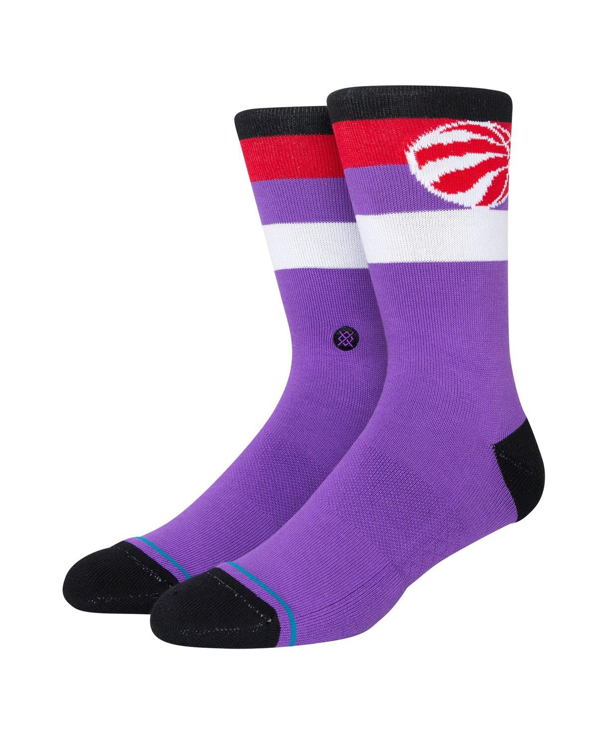 Shop Stance Men's  Toronto Raptors Stripe Crew Socks In Purple