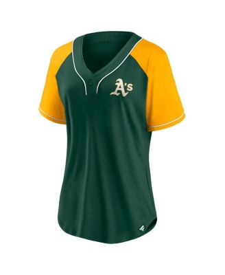 Women's Green Oakland Athletics Ultimate Style Raglan V-Neck T-shirt