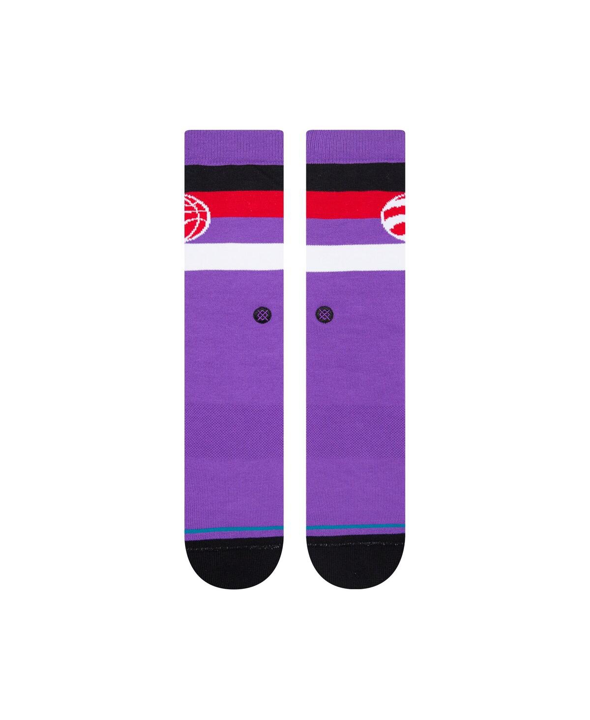 Shop Stance Men's  Toronto Raptors Stripe Crew Socks In Purple