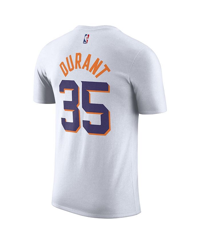 Nike Men's Kevin Durant White Phoenix Suns Icon Name and Number T-shirt ...