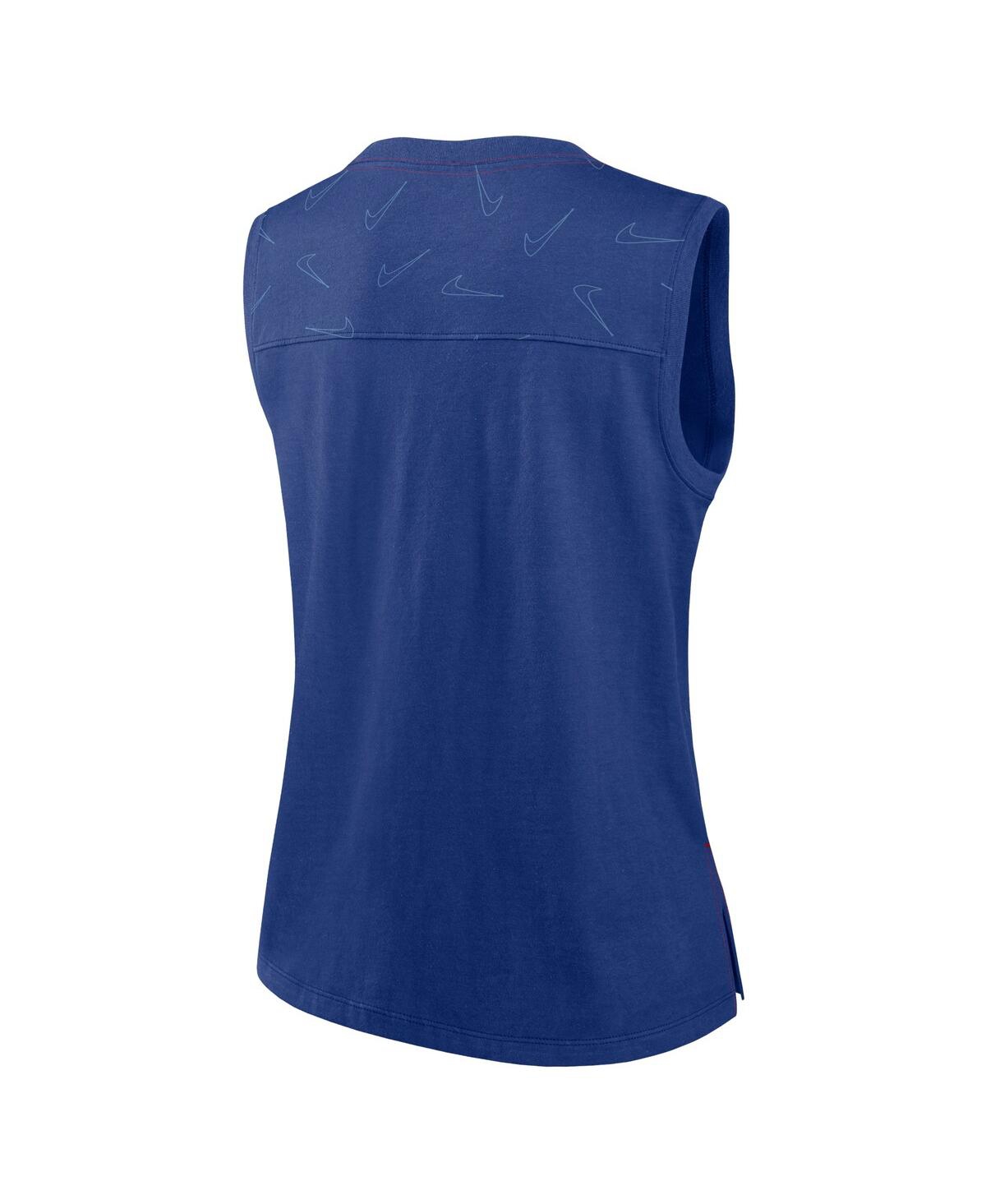Shop Nike Women's  Royal Chicago Cubs Muscle Play Tank Top