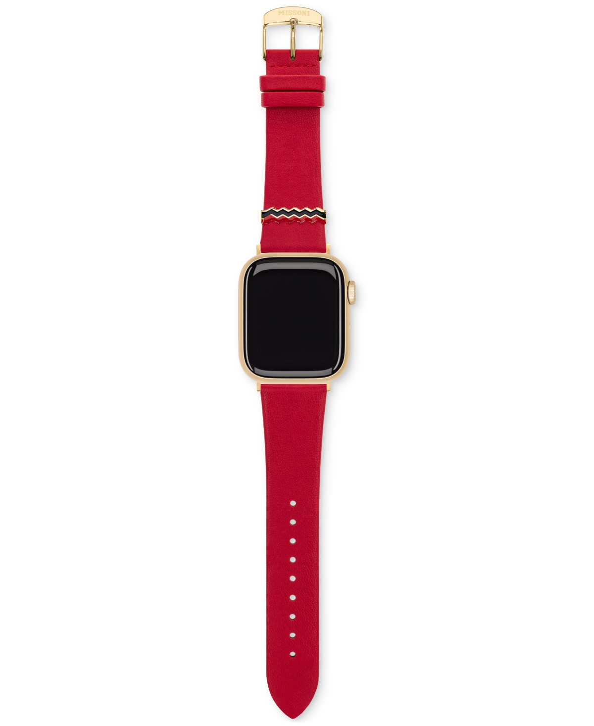 Shop Missoni Red Zigzag Leather Strap For Apple Watch 38/40/41mm