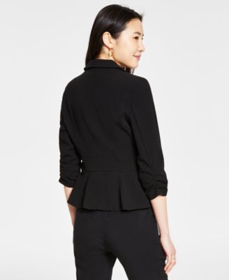 Juniors' Ruched 3/4-Sleeve Blazer