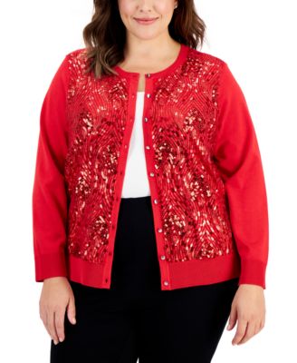 Macys cardigan plus size hotsell