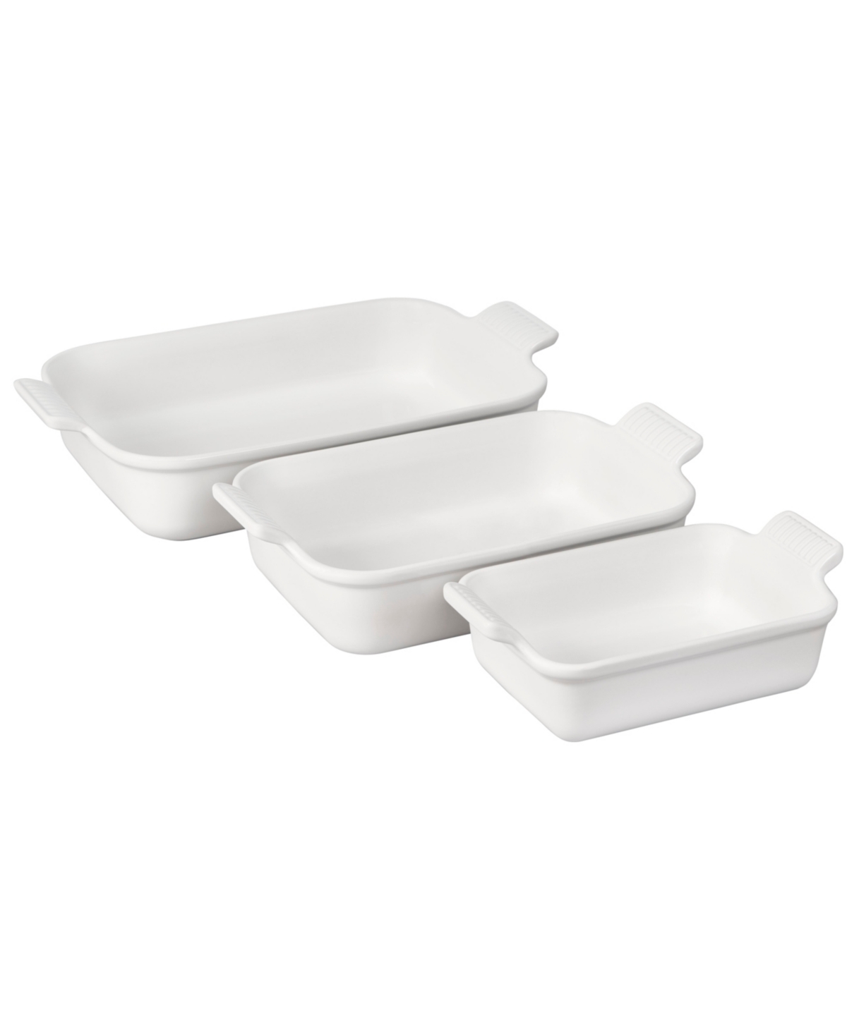 Le Creuset Set Of 3 Heritage Bakers In White
