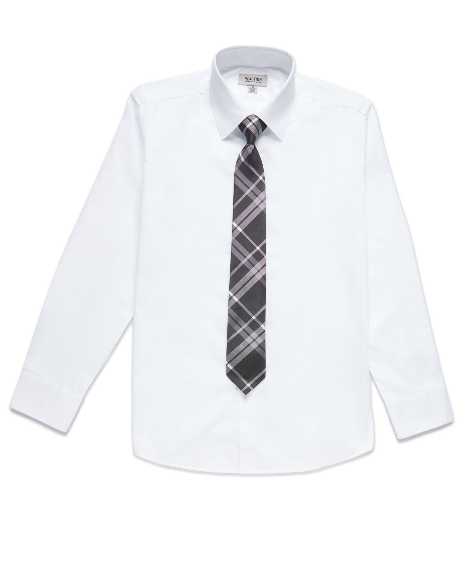 Big Boys Solid Classic Shirt and Tie Set