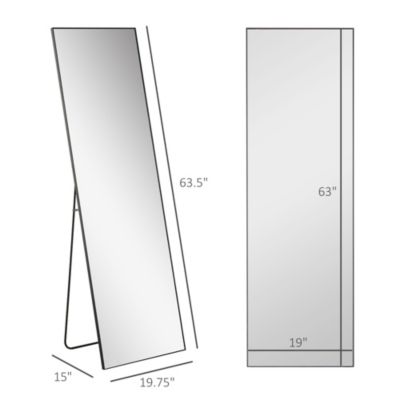 62.5" Wall Hanging Full Length Mirror, Sding Bathroom Mirror,
