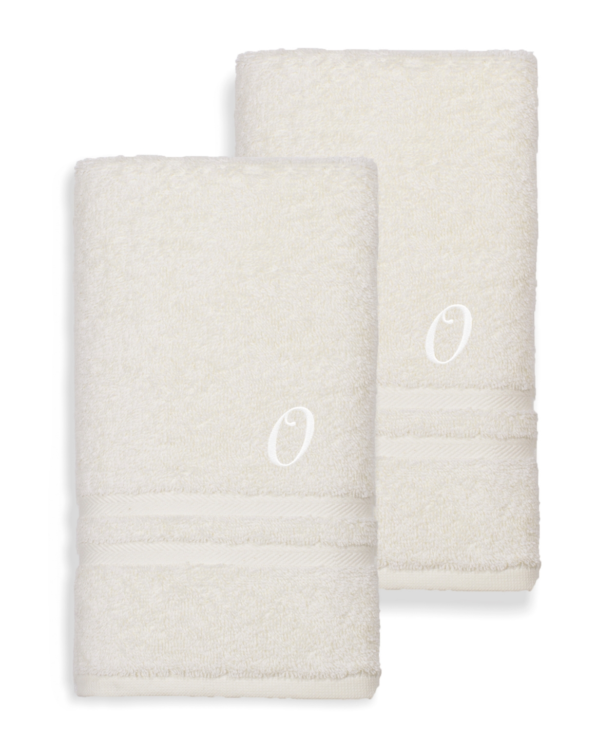 Linum Home Textiles Turkish Cotton Personalized 2 Piece Denzi Hand Towel Set, 30" X 16" In Tan,beige