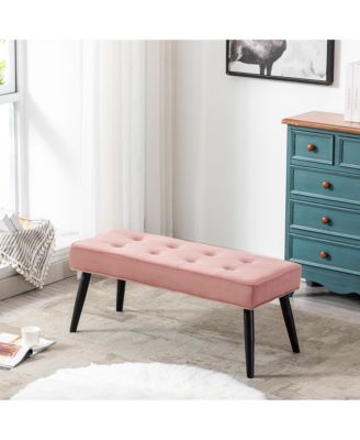 Velvet Tufted Bedroom Bench for Living Room & Entryway