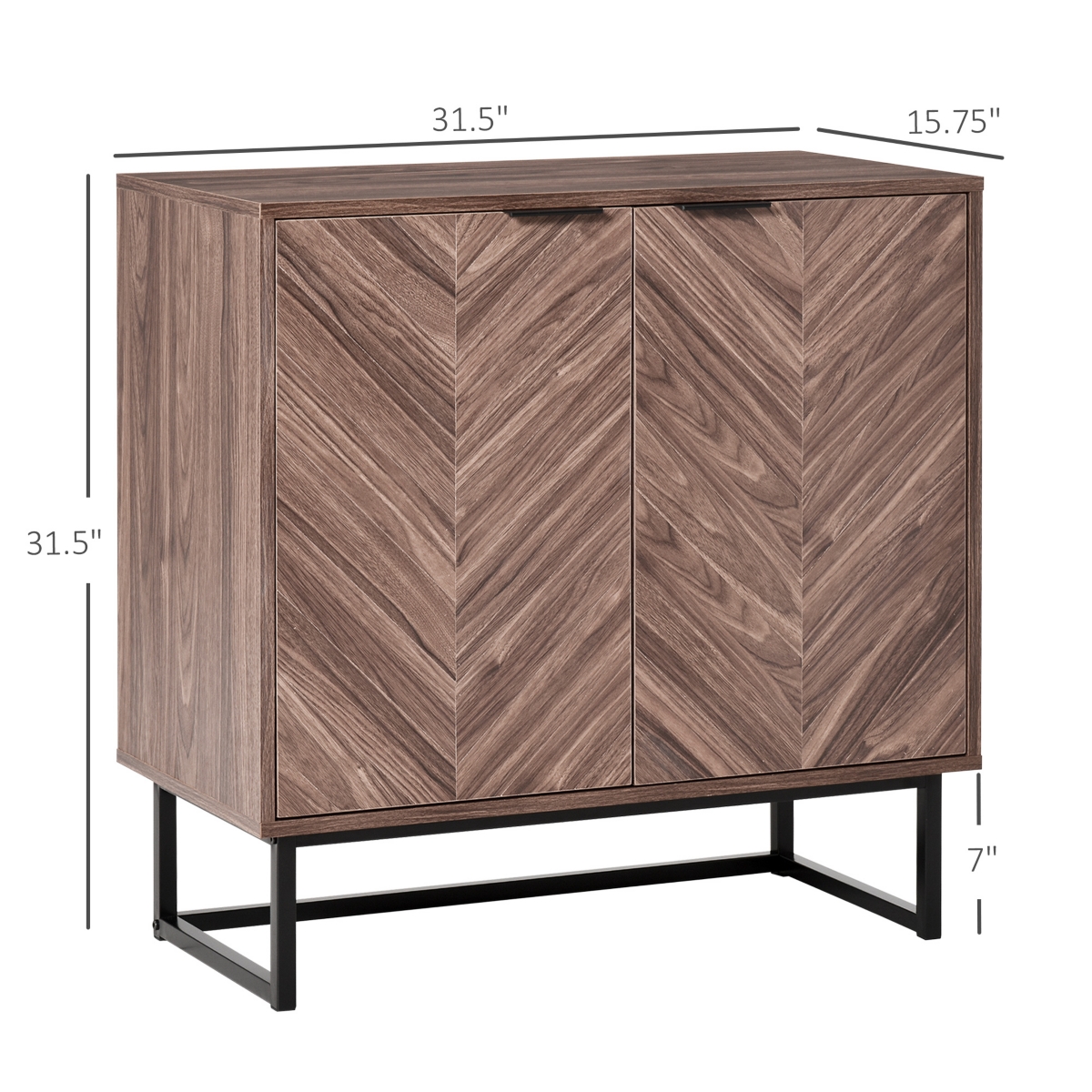 Homcom Double Door Storage Cabinet w/ Adjustable Shelf Sideboard Console Table