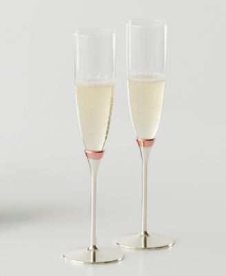 Rosy Glow Toasting Flute Pair