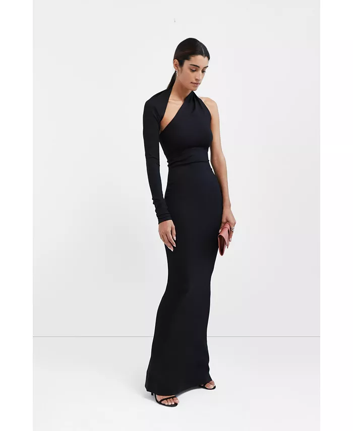 Women's Manhattan Halter One-Shoulder Open-Back Evening Gown