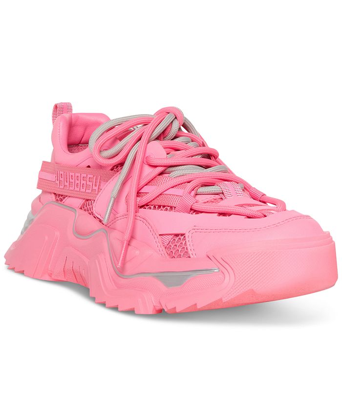 Suavemente cálmese Fuera Steve Madden Women's Power Chunky Lace-Up Running Sneakers - Macy's