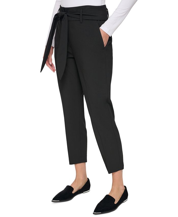 DKNY Women's TieWaist HighRise Ankle Pants & Reviews Pants & Capris