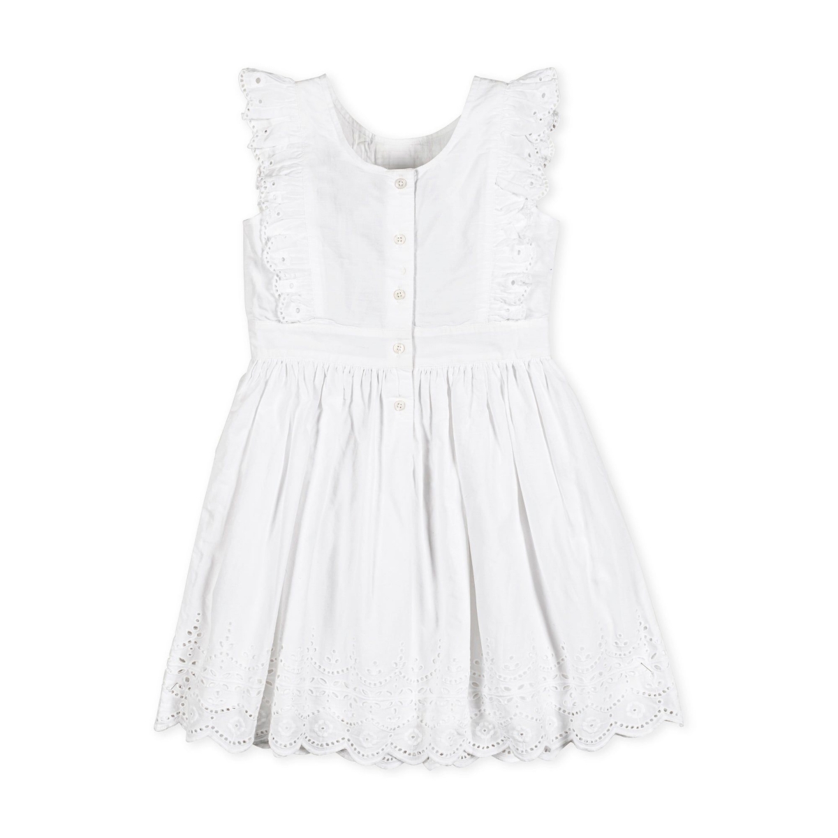 Hope & Henry Little Girls Organic Cotton Flutter Sleeve Fit and Flare Dress