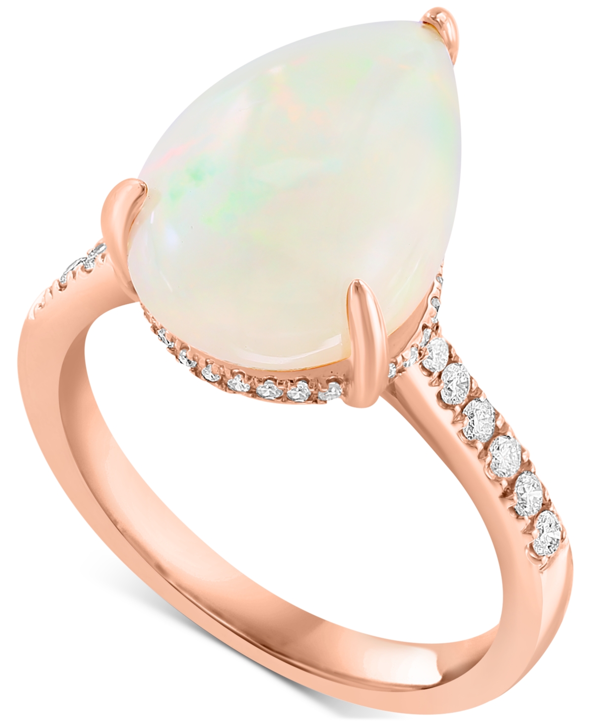Effy Collection Effy Ethiopian Opal (4-5/8 Ct. T.w.) & Diamond (1/4 Ct. T.w.) Ring In 14k Rose Gold