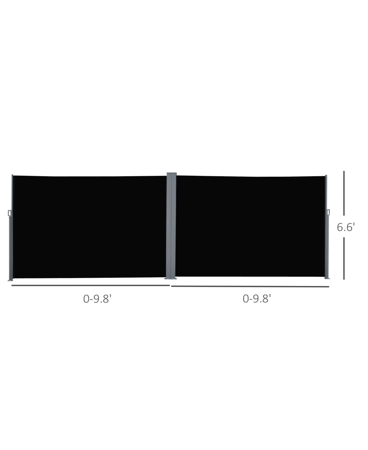 20' Double Retractable Patio Side Awning Garden Sun Shade with Uv-Fighting Screen, Auto Pull-Back Function, & Steel Frame, Outdoor or Indoor