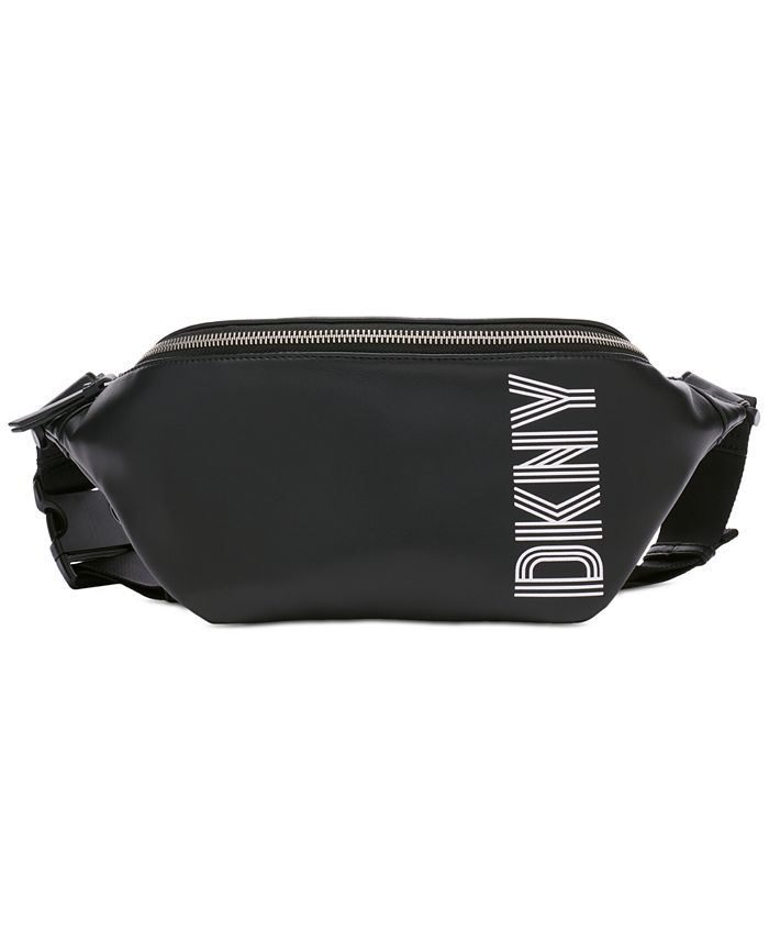 DKNY Tilly logo faux-leather small crossbody bag - BLACK