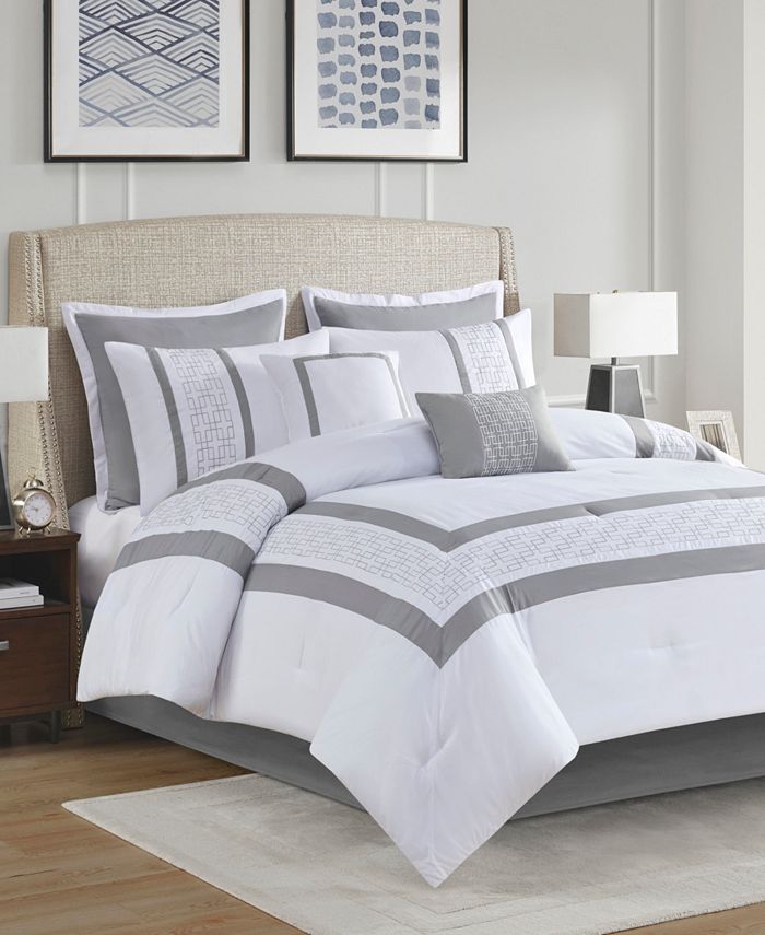 510 Design Powell Embroidered 8 Piece Comforter Set, Queen Macy's