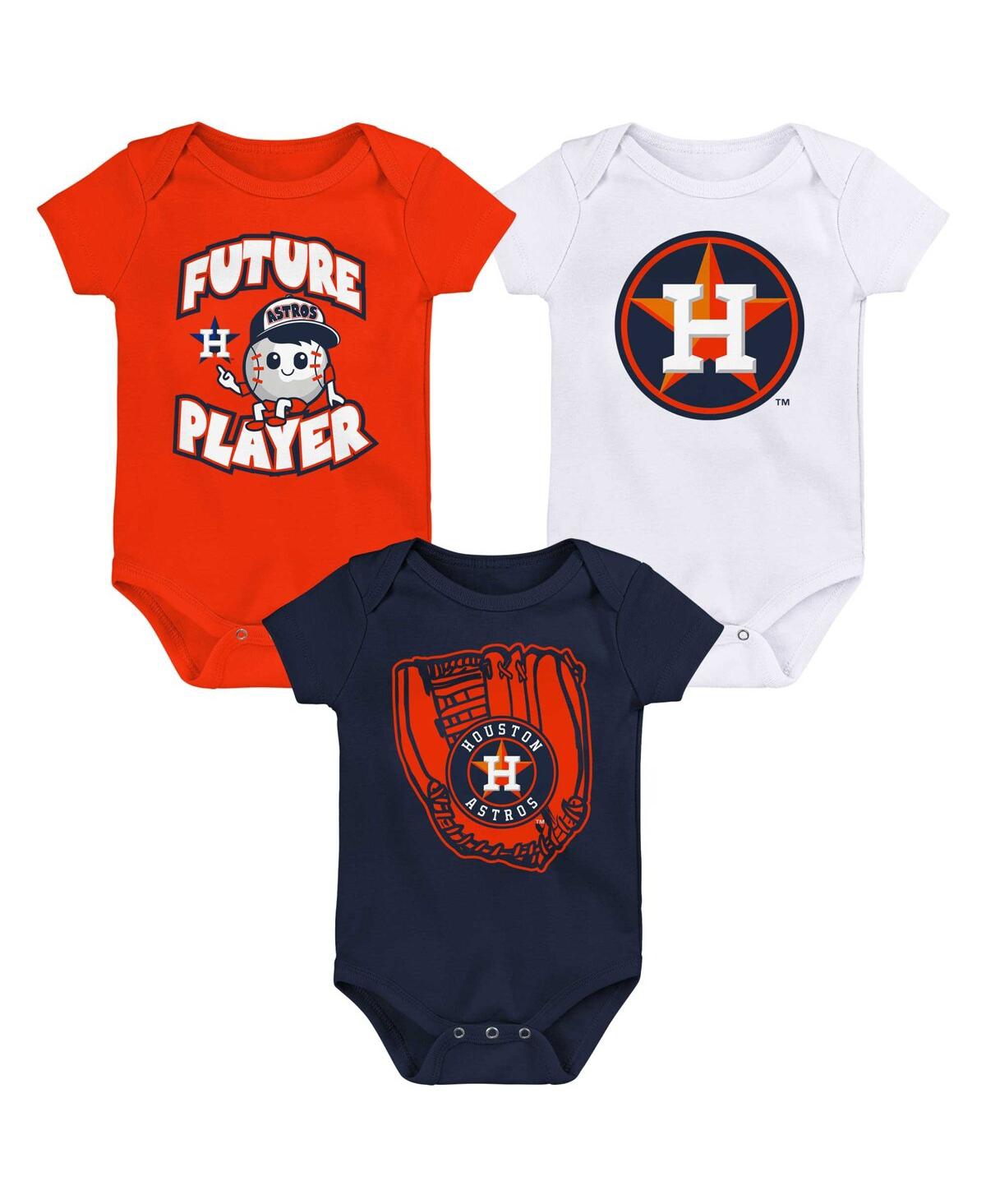 Shop Outerstuff Newborn And Infant Boys And Girls Orange, Navy, White Houston Astros Minor League Player Three-pack  In Orange,navy,white