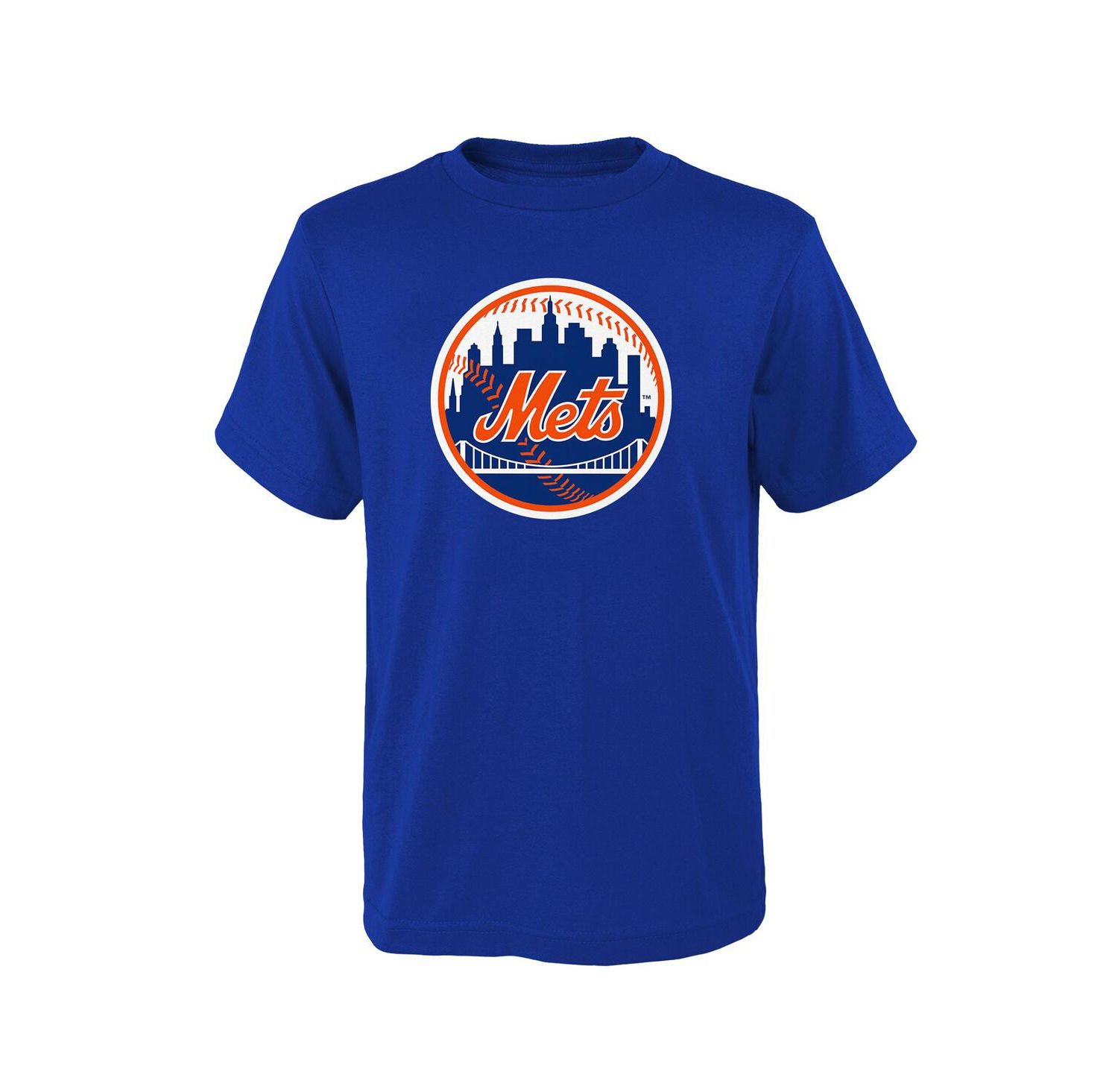 Big Boys and Girls Royal New York Mets Logo Primary Team T-shirt