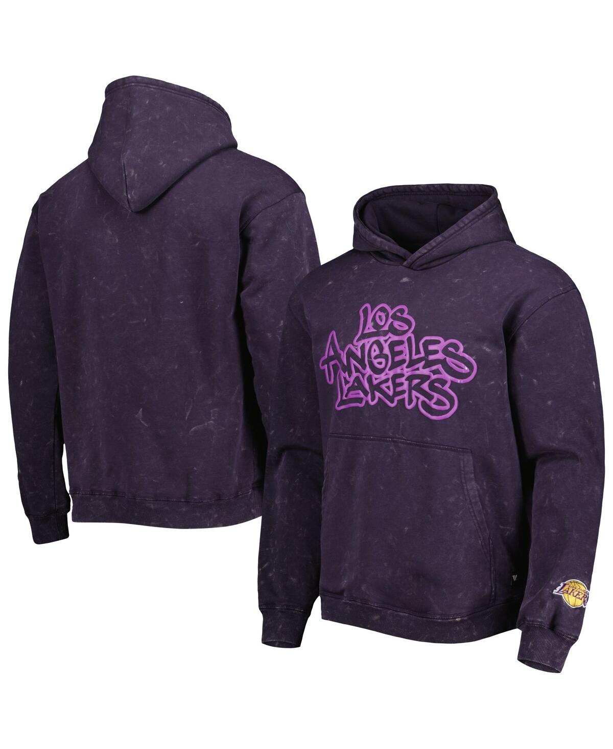 The Wild Collective Men's And Women's  Purple Los Angeles Lakers Tonal Acid Wash Pullover Hoodie