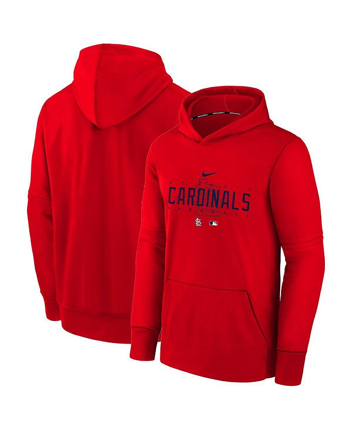 St Louis Cardinals Womens Red Pre Game Hood Hooded Sweatshirt