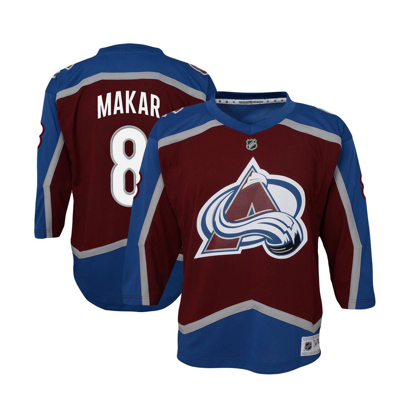 Детский топ Outerstuff Cale Makar Burgundy Colorado Avalanche Home Replica Player Jersey — фото 1