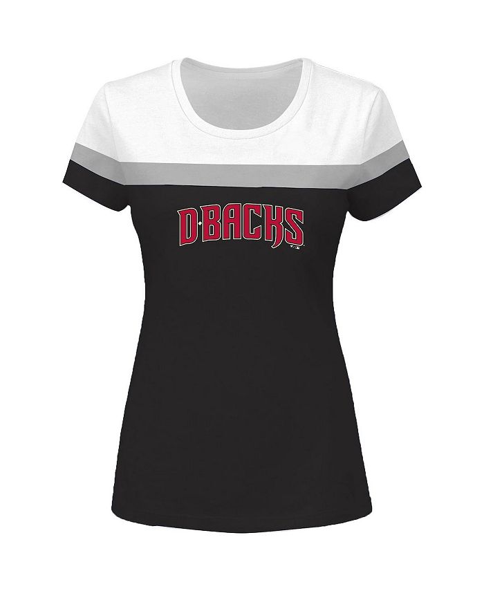 Profile Women's White, Black Arizona Diamondbacks Plus Size Colorblock T- shirt - Macy's