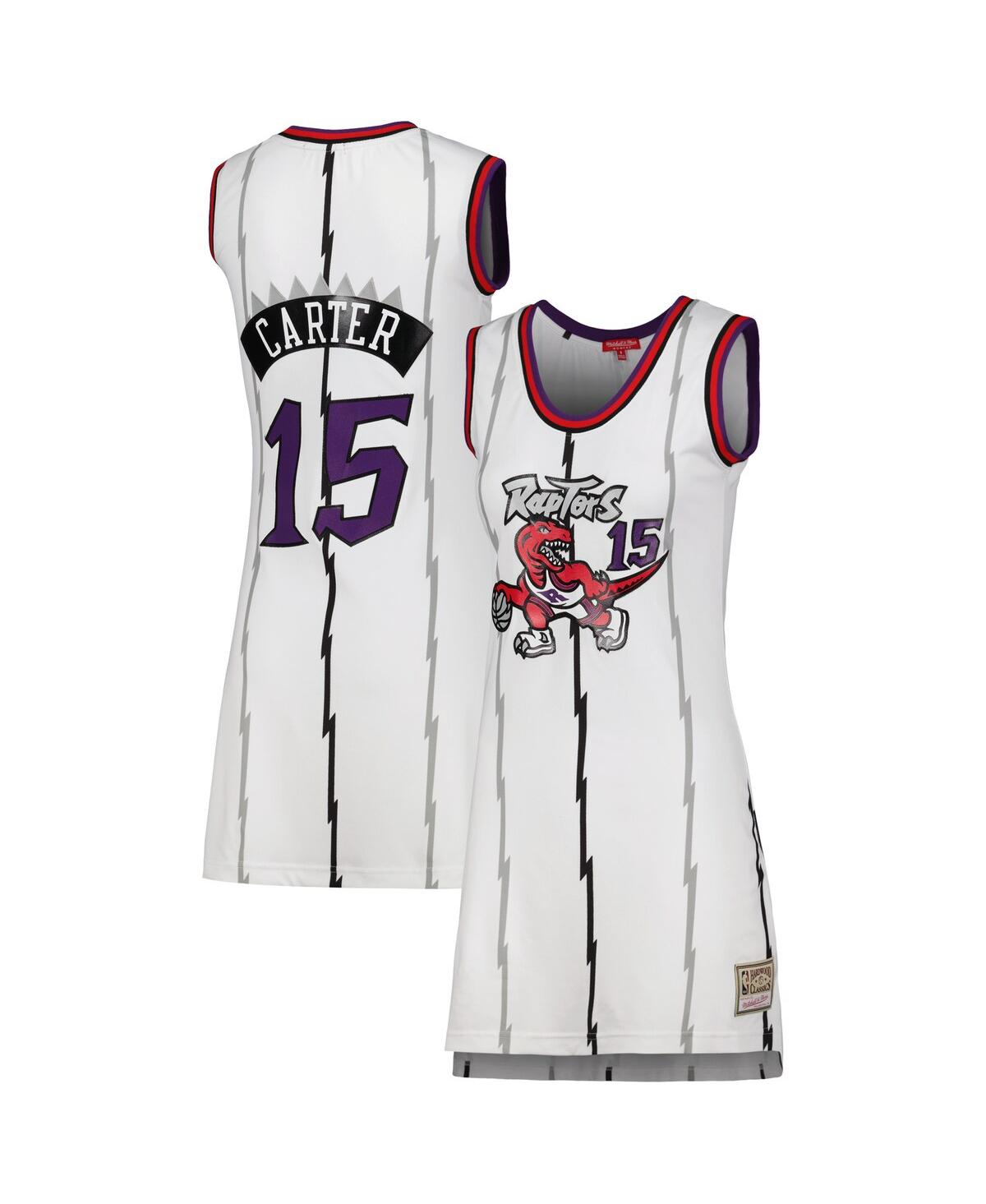 Shop Mitchell & Ness Women's  Vince Carter White Toronto Raptors 1998 Hardwood Classics Name And Number Pl